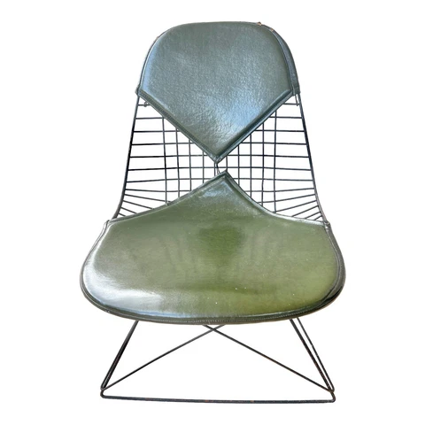 Vintage Eames LKR-1 Lounge Chair Herman Miller Mid Century Modern Green Cover