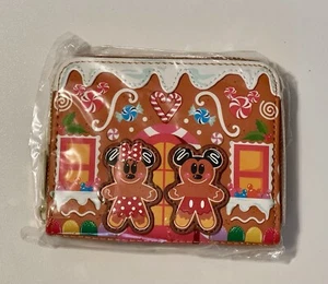 Loungefly Disney Mickey & Minnie Mouse Lebkuchenhaus Weihnachten Geldbörse Neu mit Etikett - Bild 1 von 6