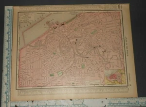 Original 1898 Rand McNally Map Cleveland/Indiana - Picture 1 of 2