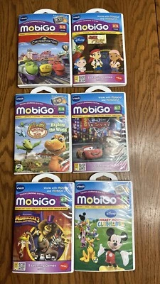 Vtech MobiGo Lot of 6 learning games Cars, Jake Neverland Pirates, Mickey Mouse - Image 1 of 4