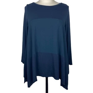 Cómoda túnica EE. UU. Dobladillo Pañuelo Pequeño Azul Lagenlook Gran Tamaño Artístico Fluido - Imagen 1 de 10