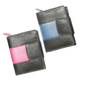 Kleine Damen Nappa Leder Geldbörse / Geldtasche schwarz NEU - Picture 1 of 5