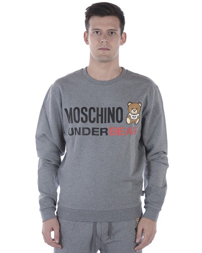 Felpa Moschino Underwear Sweatshirt Hoodie Cotone Uomo Grigio A17068104 506