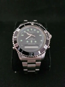 Rare Vintage Philip Persio Chronoalarm Quartz 40mm Steel Watch ref F147 - Picture 1 of 6
