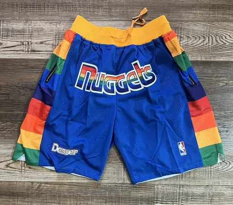 Denver Nuggets Summer City Blue Basketball Shorts Stitched Team Style M-XL Cover