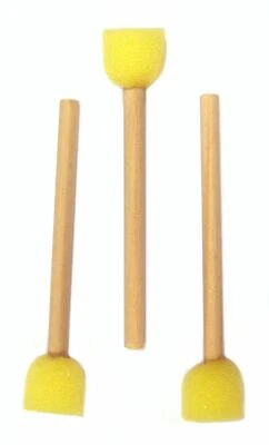 MAJOR BRUSHES 3 15mm Diameter Mini Foam Brushes Stencil Dabber Sponge Craft Art Face Painting