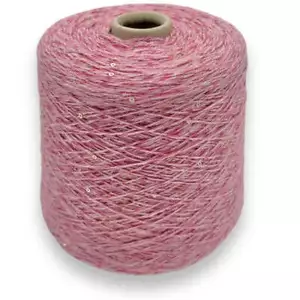 (246,68 €/kg) 200 gr lentejuelas lana virgen merino/cachemira/mohair grosor aguja 3-4 - Imagen 1 de 3