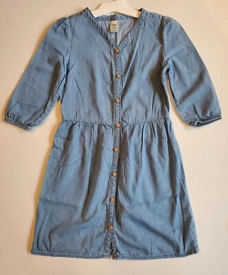 Oshkosh Girls Sz 10 Blue Chambray Button Up Shirt Dress Denim  - Image 1 of 4