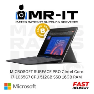 MICROSOFT SURFACE PRO 7 Intel Core i7-1065G7 CPU 512GB SSD 16GB RAM B Grade - Picture 1 of 1