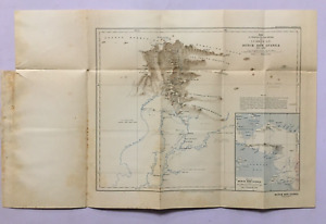 1911 MAP DUTCH NEW GUINEA Expeditions of H.A. LORENTZ 14in x 1