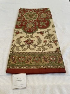 Pottery Barn Blumen Kissenbezug 20"X20" Mehrfarbig Rot Umrandet 100% Baumwolle Neu mit Etikett - Bild 1 von 3