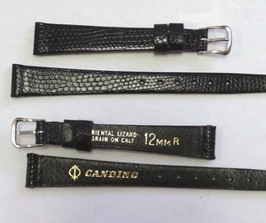 Candino lagarto grano en becerro, correa de reloj de cuero genuino 12 mm - Imagen 1 de 1