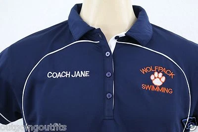 Polo feminina Russell Athletic Dri-Power Wolfpack bordada natação tamanho G - Imagem 1 de 4