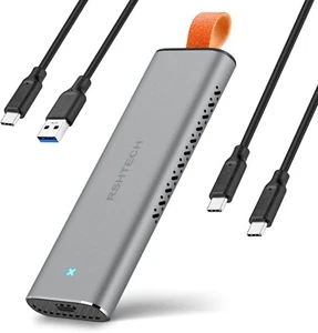RSHTECH M.2 NVMe/SATA SSD Enclosure, Aluminum Portable USB 3.2 External M2 Caddy - Afbeelding 1 van 6