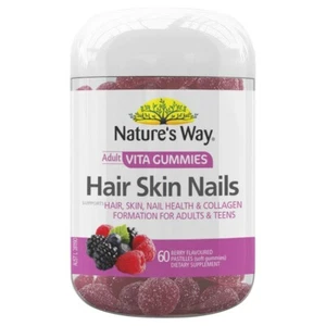 Nature's Way Adult Vita Gummies Hair Skin Nails 60 Berry Flavoured Pastilles - Picture 1 of 1