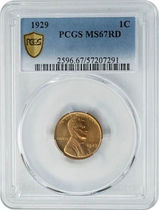 1929 Lincoln Cent 1c MS67RD PCGS Secure 949892-57 - Picture 1 of 4