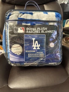 Los Angeles Dodgers MLB Super Soft Royal Plush Raschel Throw Blanket 60"x80"-NEW - Picture 1 of 5