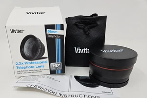 58MM 2.2X HD TELEPHOTO VIViTAR  ZOOM LENS FItS CANON EOS REBEL CAMERA - Picture 1 of 3