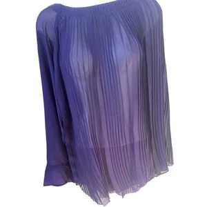 Lane Bryant Langarm lila transparent Plissee Tunika Bluse Plus Größe 18/20 - Bild 1 von 8