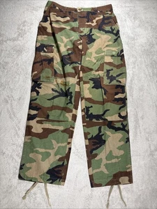 Army Cargo Woodland Camo Military Trousers 4210-01-493-5416 Size Medium Regular - Picture 1 of 12