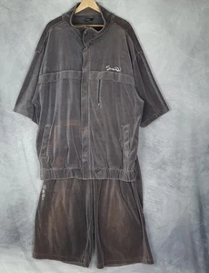Southpole Velour Tracksuit Set Mens 2XL Gray Jacket Shorts Hip Hop Streetwear - Picture 1 of 24