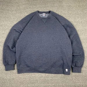 Vintage Russell Athletic Blank Sweatshirt Herren XL Blau Rundhals Sport Bequem 90s - Bild 1 von 7
