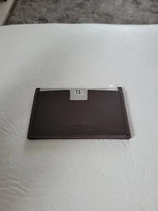 Tom Ford Tarjetero Original Marrón Cuero Espejo Estuche - Imagen 1 de 8