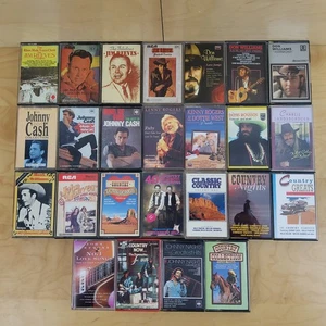 25 x COUNTRY MUSIC CASSETTE TAPE ALBUM BUNDLE JOHNNY CASH DON WILLIAMS JIM REEVE - Picture 1 of 10