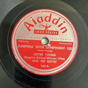 78 RPM Jumping with Symphony Sid/No Eyes Blues-Lester Young Aladdin 163 Jazz - Bild 1 von 6