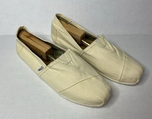 Zapatos sin cordones Toms clásicos de lona para hombre talla 13 beige - Imagen 1 de 16