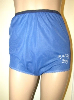 Bragas Vintage Personalizadas Doble Azul Tricot Nylon Talla 9 Ancho Refuerzo Panty Niño Foto 1 de 4