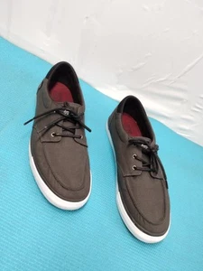 Reef Deckhand 3 Men's Lace Up Sneaker Canvas /Suede Low Top Charcoal Gray Sz 12 - Picture 1 of 10
