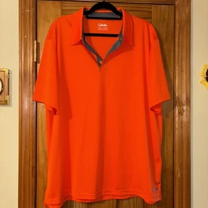 Camisa Polo Cabelas Para Hombre 2XL Naranja Manga Corta Informal Poliéster Golf - Imagen 1 de 9