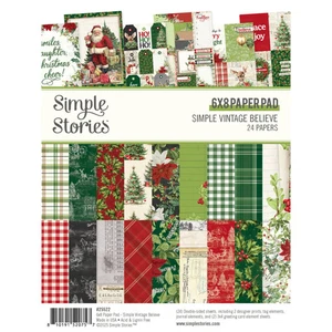 Almohadilla de papel Simple Stories Christmas 6" x 8" Simple Vintage Believe 25522 - Imagen 1 de 4