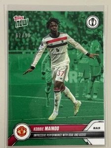 2025 Topps Now Kobbie Mainoo Manchester United 62/99 verde #018 - Foto 1 di 4
