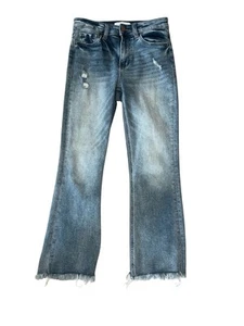 Vervet Denim Women’s Distressed Kick Flare Cropped Mid Rise Jeans Size 26 NWOT - Picture 1 of 6