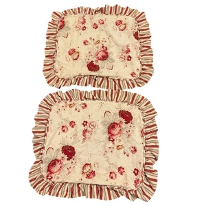 Waverly Norfolk Vintage Rose Floral Pillow Shams Set of 2 Garden Room Standard - Picture 1 of 4