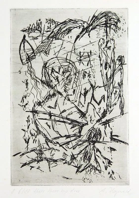 DDR. "there there..," um 1982. Radierung Andreas HEGEWALD (*1953 D) handsigniert - Bild 1 von 3