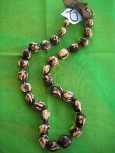 Hawaii Wedding / Graduation Kukui Nut Lei Hula Jewelry Necklace Brown ( QTY 2 ) - Picture 1 of 4