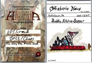 2024 HISTORIC AUTOGRAPH 1 OF 1 ART CARD - THE DAY MUSIC DIED - HISTORIC NEWS - Picture 1 of 1