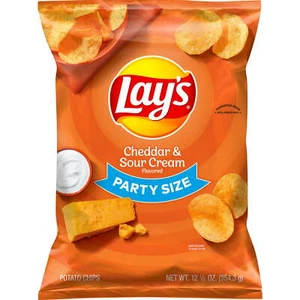 (12.5 oz)Lay's Cheddar & Sour Cream Flavored Potato Chips, Party Size - Picture 1 of 7