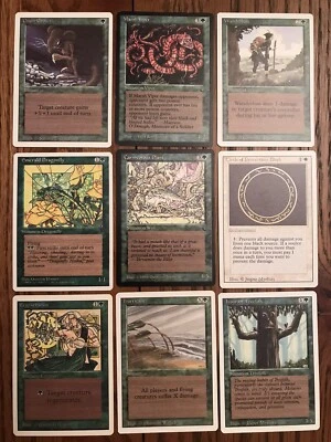 Magic: the Gathering Card Bundle 9 Base Cards 1994 MtG -Illus Quinton Jesper VGC - Image 1 of 4