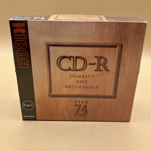 RICOH CD-R Disc Type 74 Recordable 650MB Compact Disc New Sealed 5pcs - Picture 1 of 4