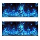 2X  Way Vision for Suv Pickup  Flaming Skull 3D Rear Windshield Decal Sticker D