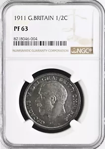 UK - GREAT BRITAIN , PROOF 1/2 CROWN GEORGE VI 1911 - NGC PF 63 , RARE66 - Picture 1 of 2