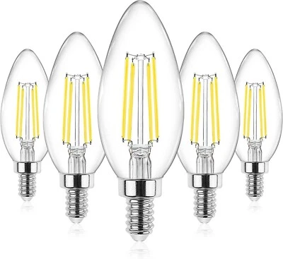 ASCHER 4W E12 C35 Decorative Bulbs - 400 Lumens - C35-B11-35YY (5-Pack) - Image 1 of 4