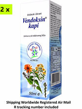 2 x Vendoksin Drops for varicose veins and haemorrhoids 50ml. 100% organic
