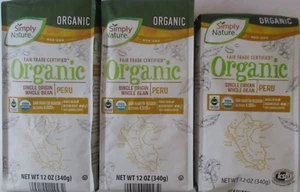 6 SACCHETTI CAFFÈ IN GRANI INTERO SIMPLE NATURE BIOLOGICO PERÙ ORIGINE SINGOLA SACCHETTO 12 OZ - Foto 1 di 3