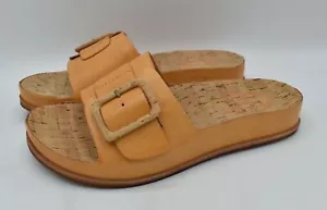 Kork Ease Womens Size 7 Tutsi Buckle Light Orange Leather Slide Sandals Shoes - Picture 1 of 12