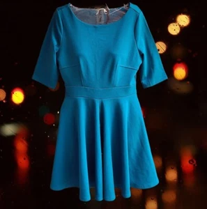 Vestido para mujer Black Swan manga corta calce y acampanado verde azulado talla L - Imagen 1 de 12